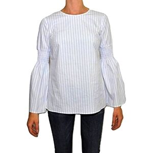 Michael Kors Top Blouse Tunic Round Neck Smoked Bell Sleeve, Cloud